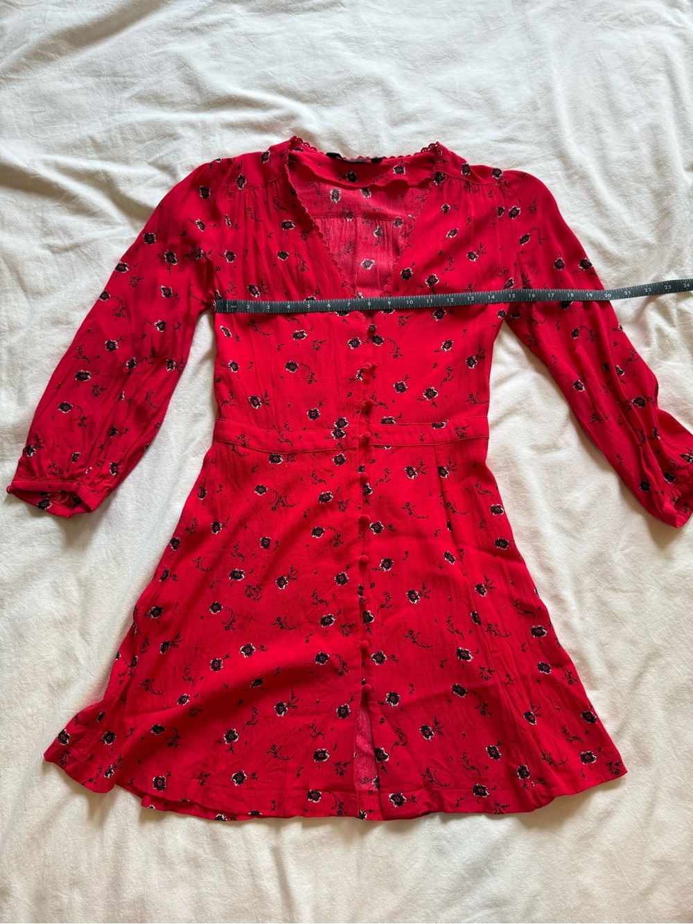 knot sisters Red Floral Mini Dress